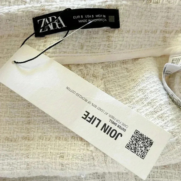 ZARA Textured Weave Plaid Shorts Size Small NWT - Picture 7 of 7